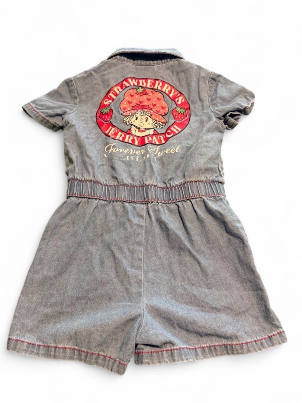 Strawberry Shortcake Gray Denim Romper - Kids